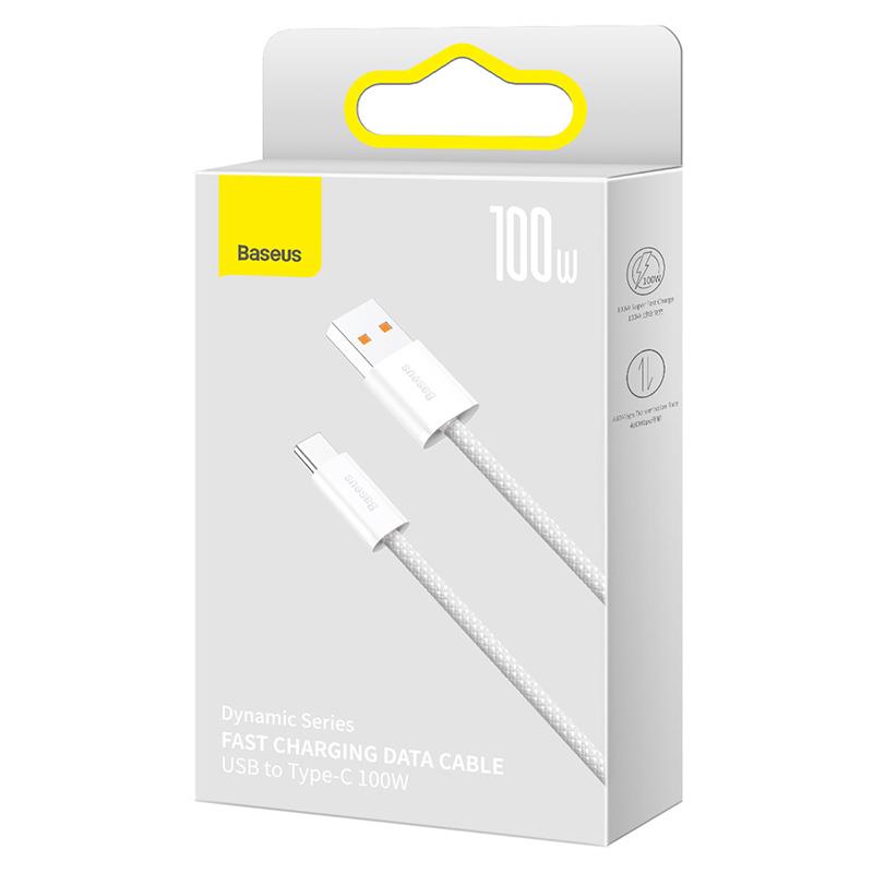 Baseus cable Dynamic USB – USB-C 1,0m white 100W