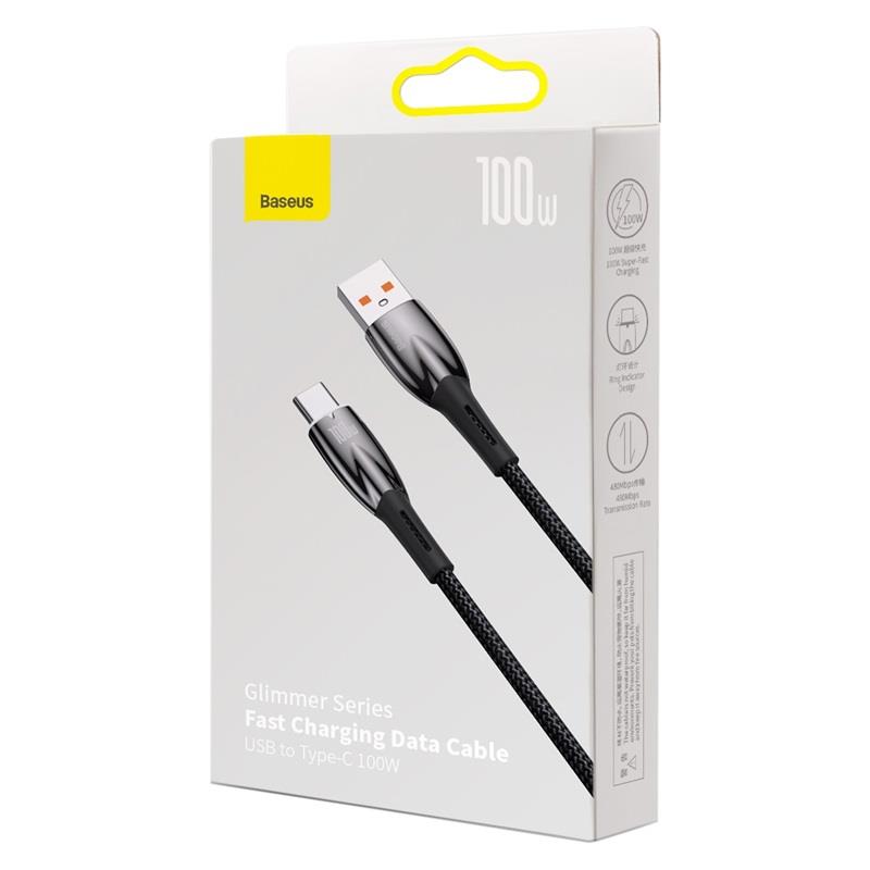 Baseus cable Glimmer USB – USB-C 1,0m black 100W