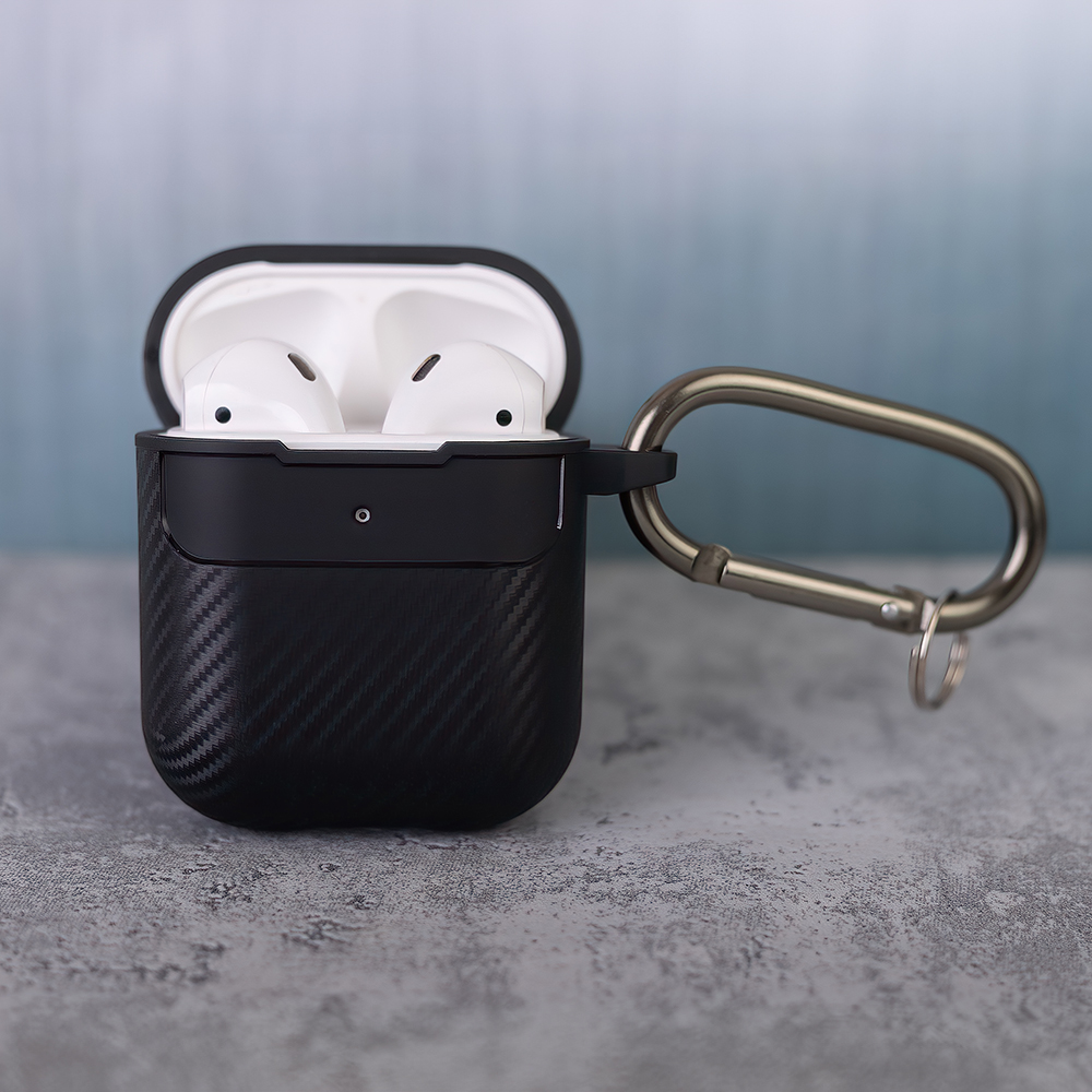 Kolfibershölje till AirPods / AirPods 2 – svart