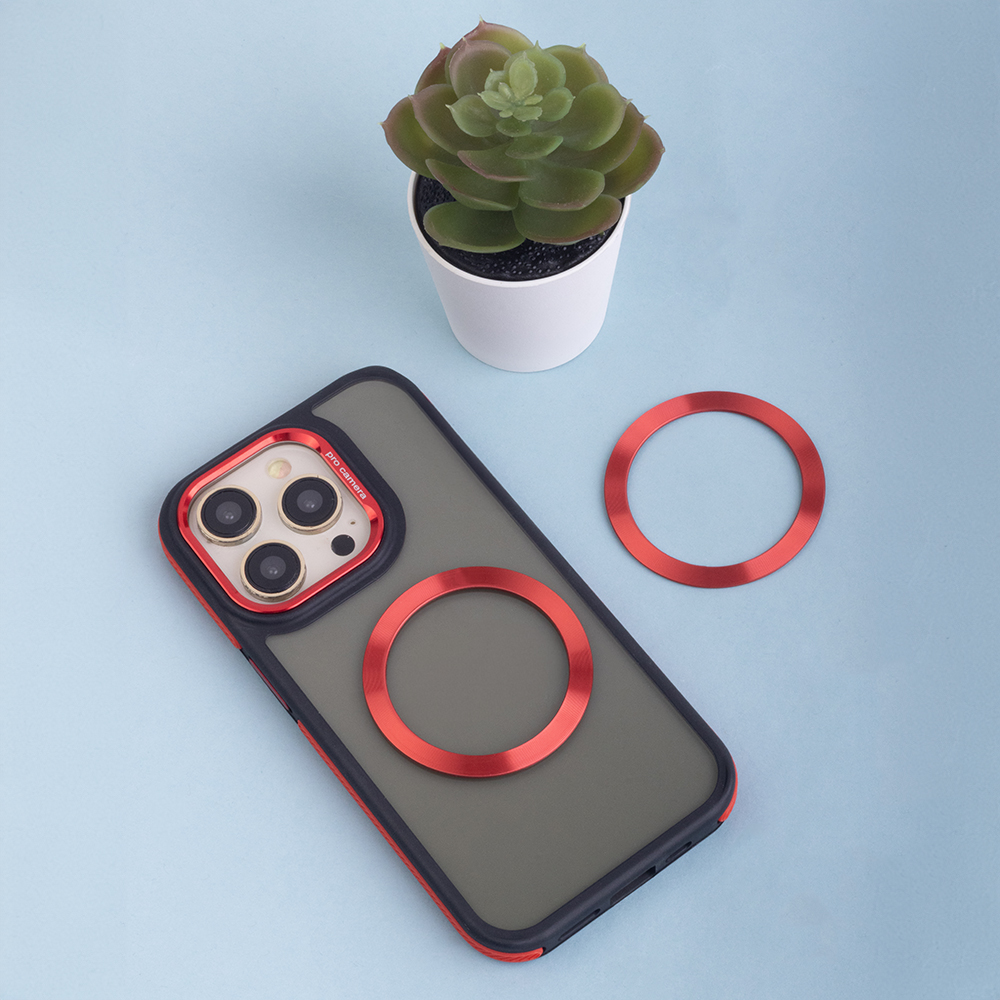 Metallring (2 st) röd