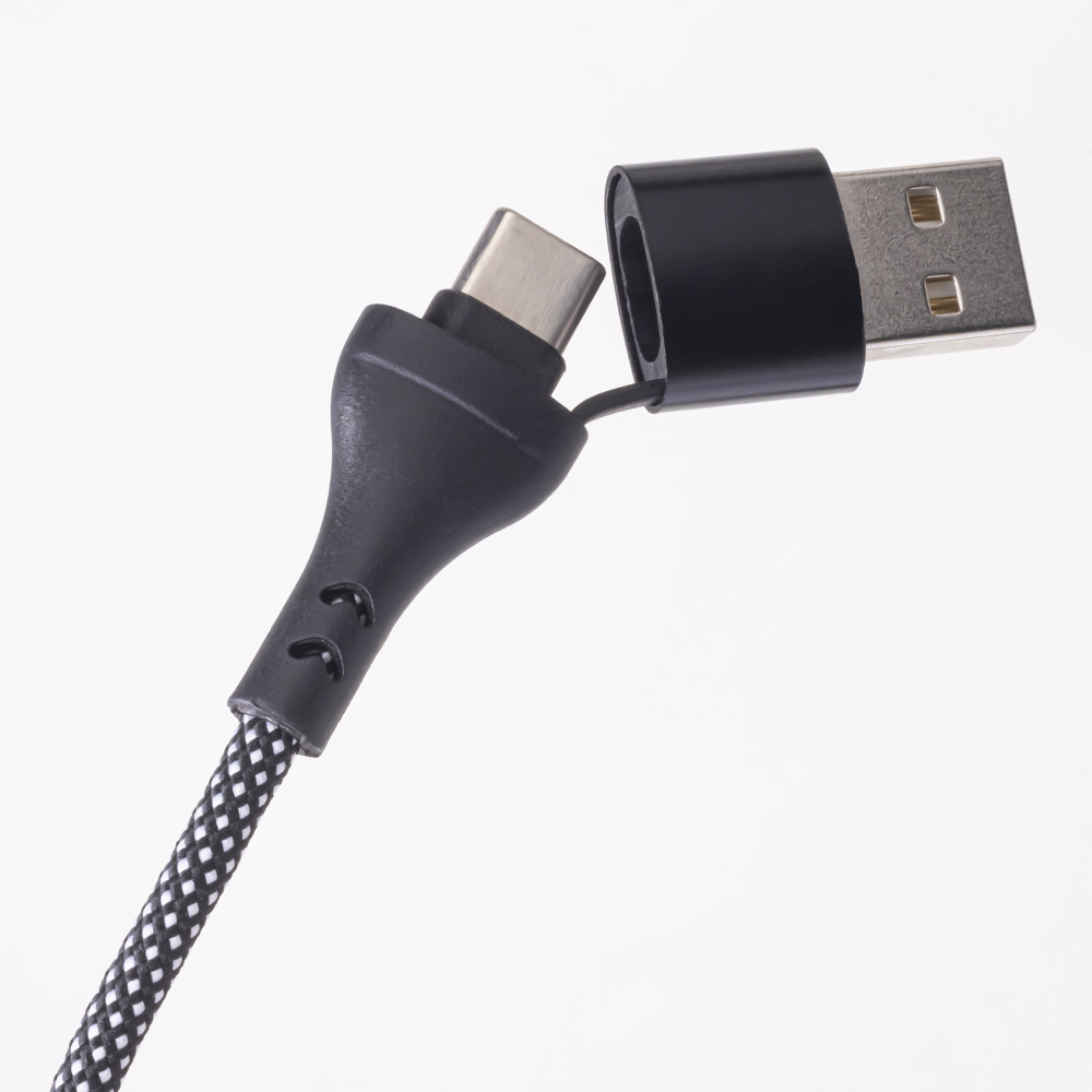 Maxlife ALLin1 cable USB + USB-C – Lightning + 2x USB-C 1,0 m 66W black
