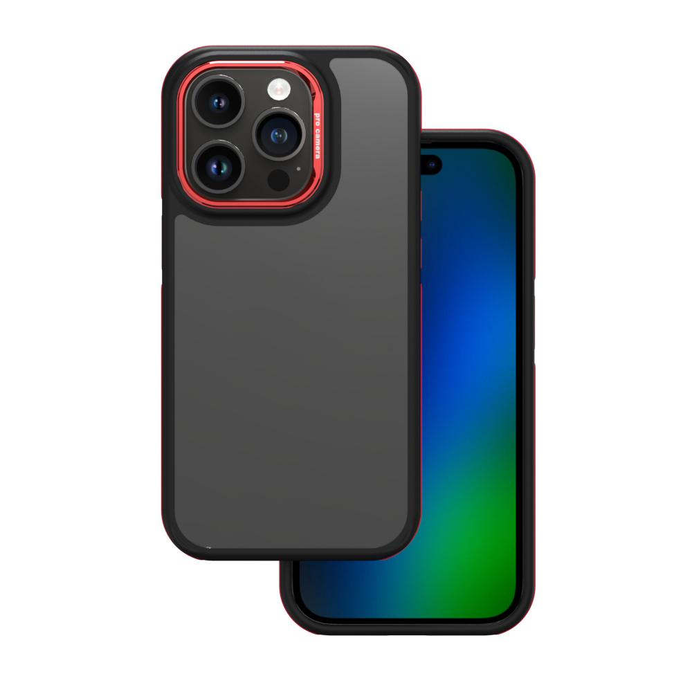 Svart kristallfodral för iPhone 14 Pro 6,1 tum röd