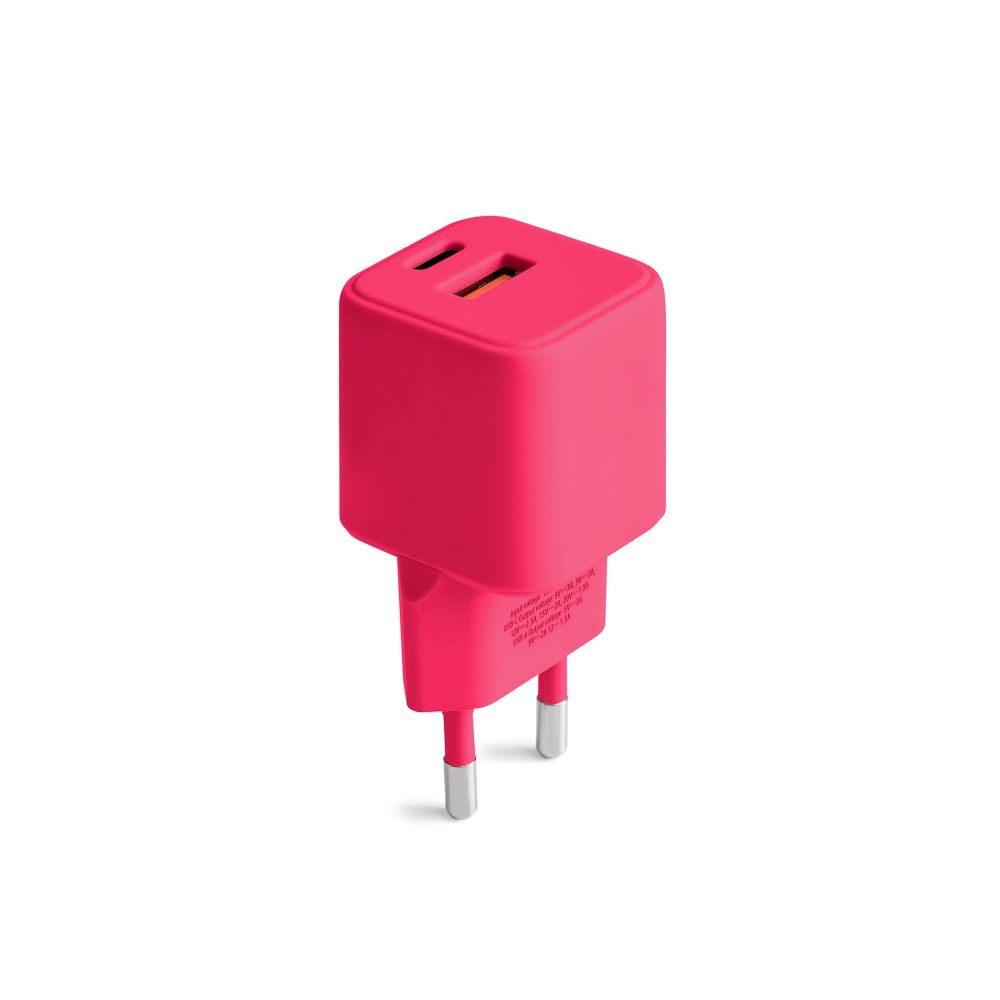 COLORUM väggladdare USB-A + USB-C PD 30W CLS30-AC-02 xMagenta