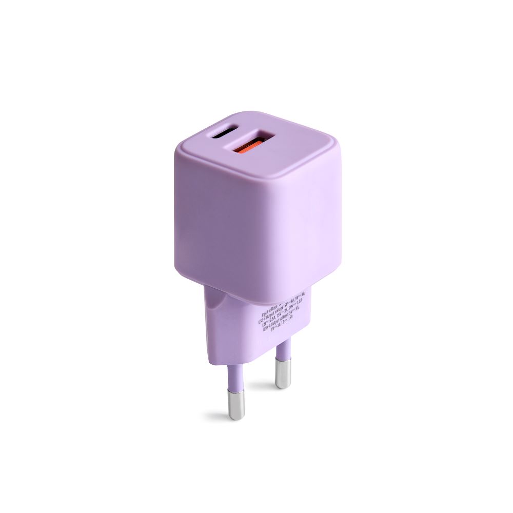 COLORUM väggladdare USB-A + USB-C PD 30W CLS30-AC-09 xLavenda