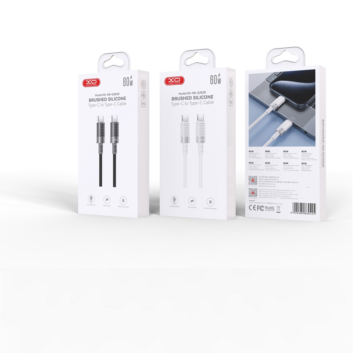 XO cable NB-Q282B PD USB-C – USB-C 1,0m 60W black