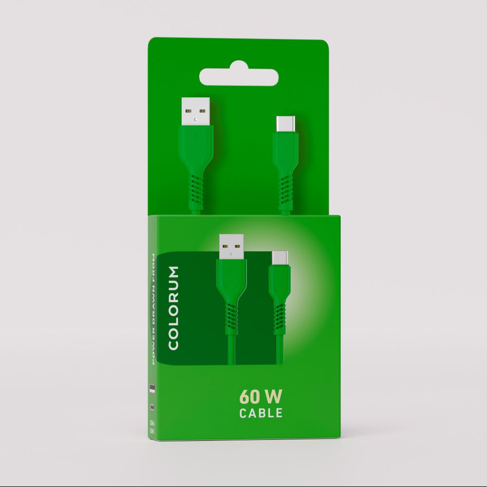 COLORUM sladd USB-A – USB-C 1,8 m 3A CK60-AC-04 xGreen