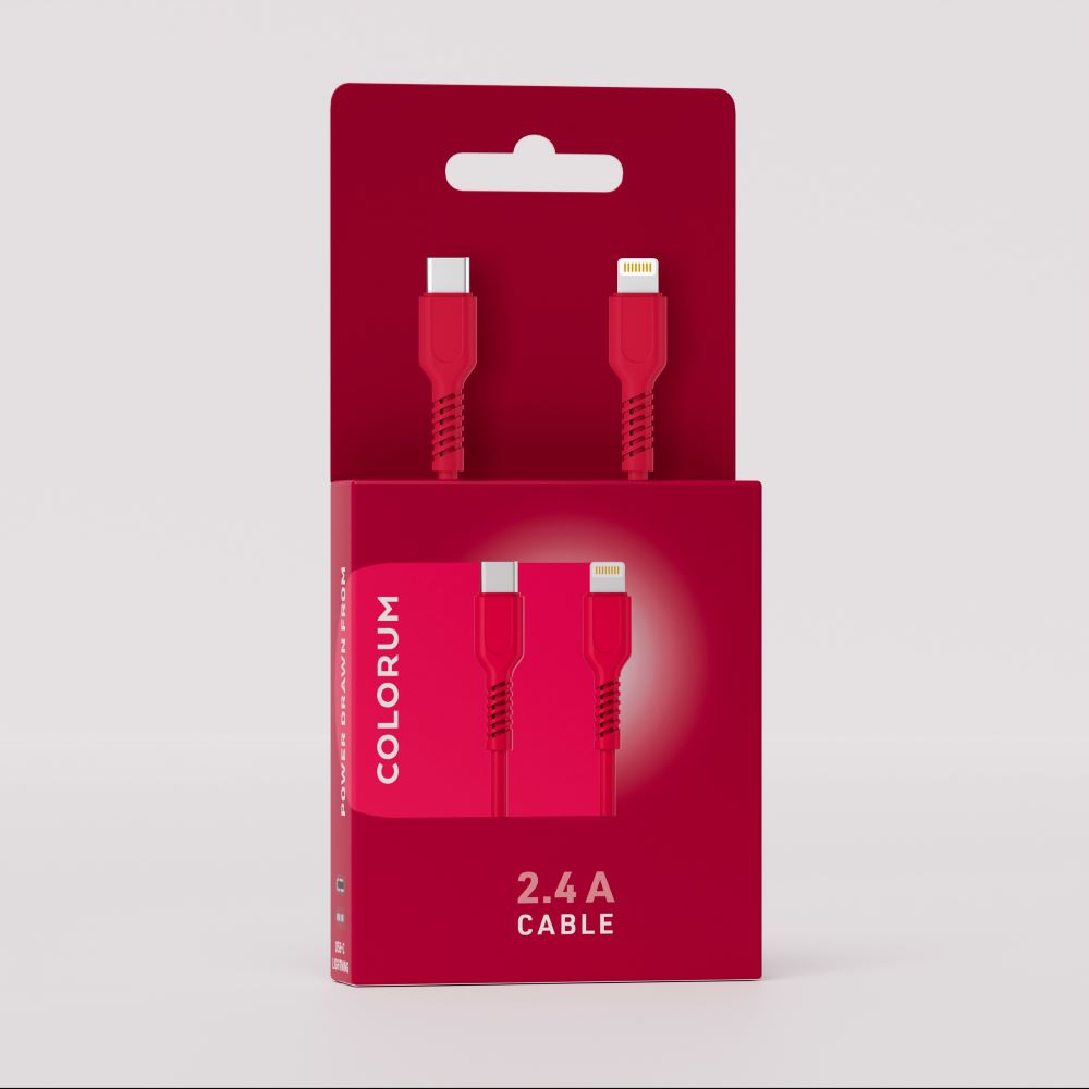 COLORUM USB-C – Lightning-kabel 1,8m 2,4A CK12-CL-02 xMagenta