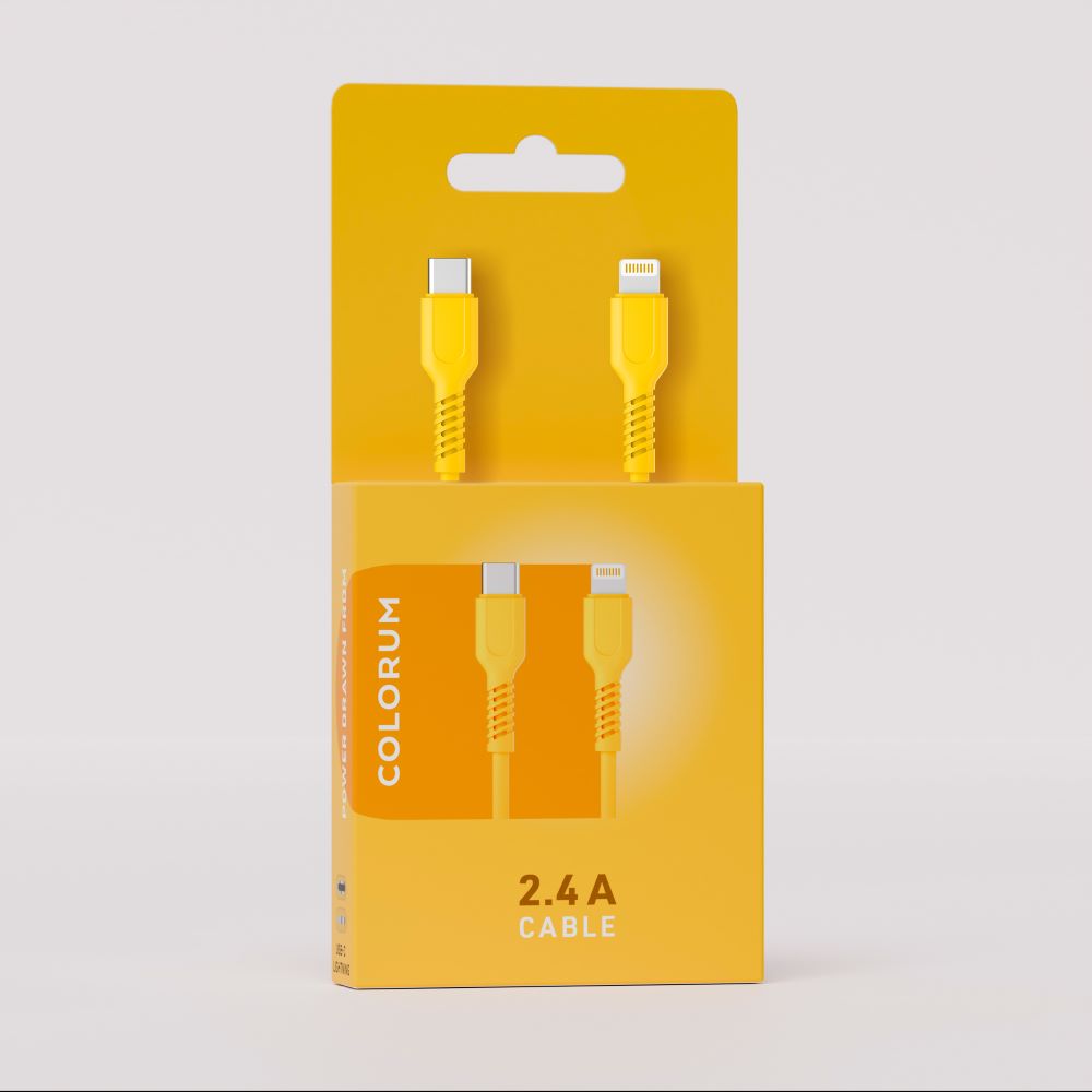 COLORUM sladd USB-C – Lightning 1,8 m 2,4 A CK12-CL-05 xGul