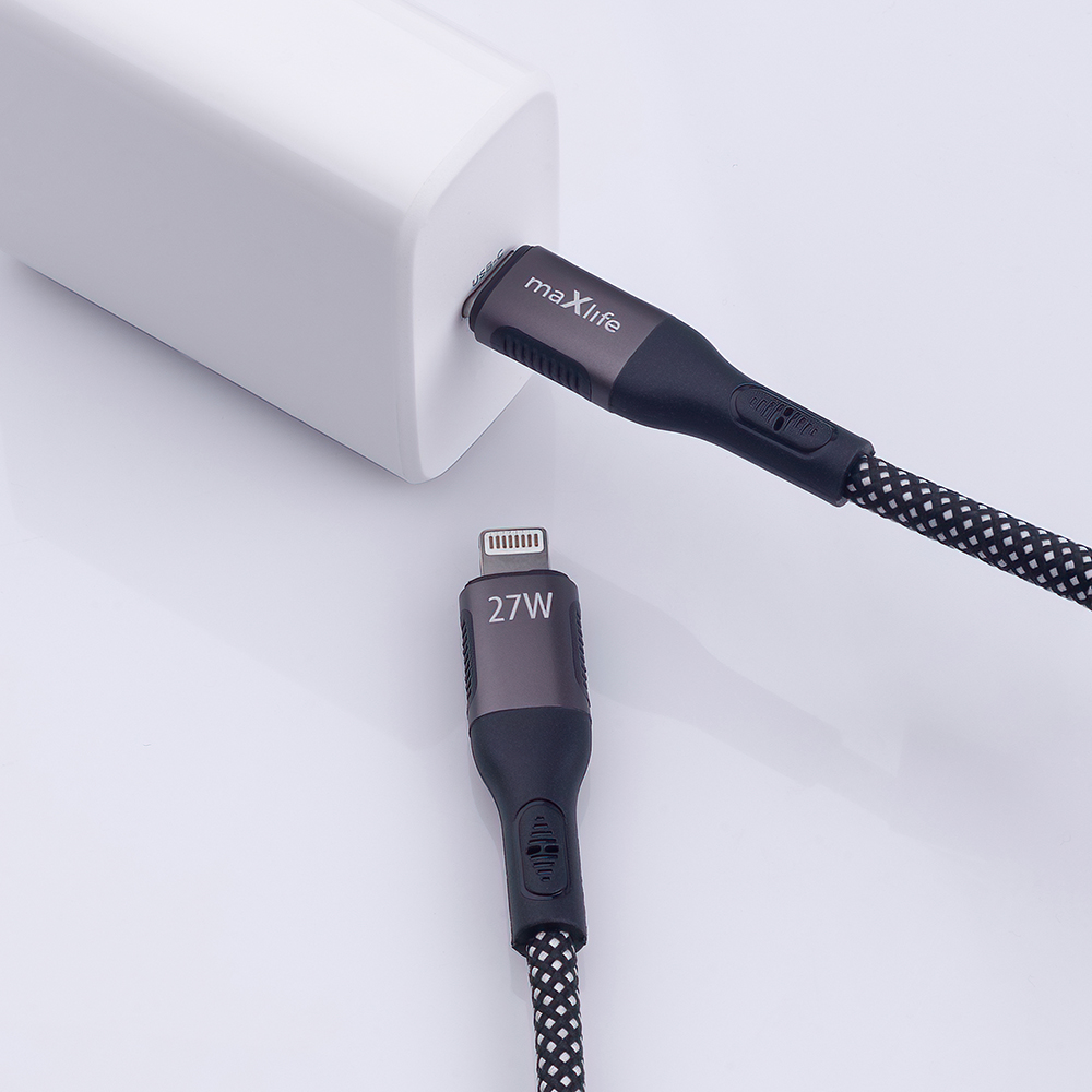 Maxlife MXUC-11 magnetic cable USB-C – Lightning 1,0 m 27W black nylon