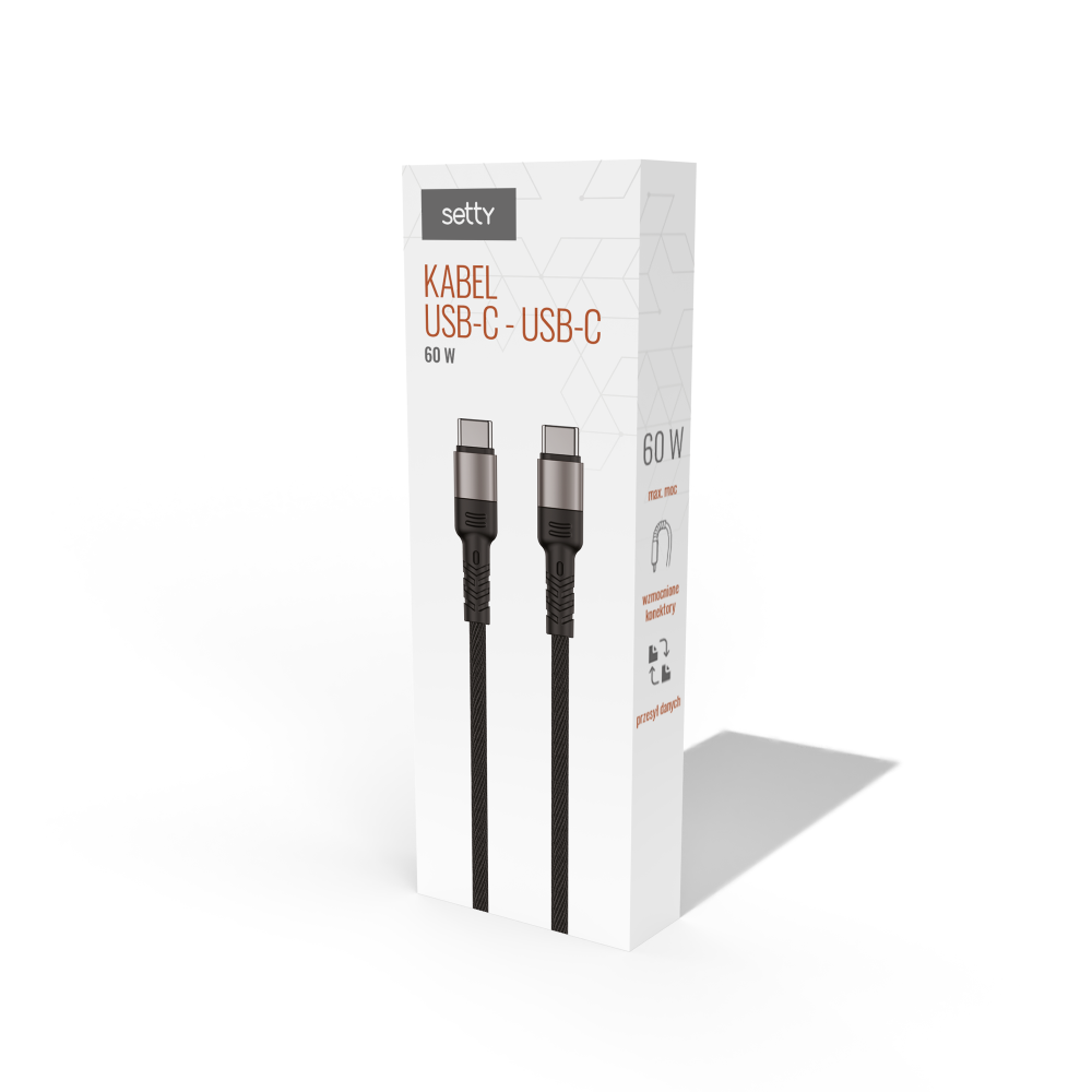 Setty cable USB-C – USB-C 100W 1,0 m KSL-02 black JO