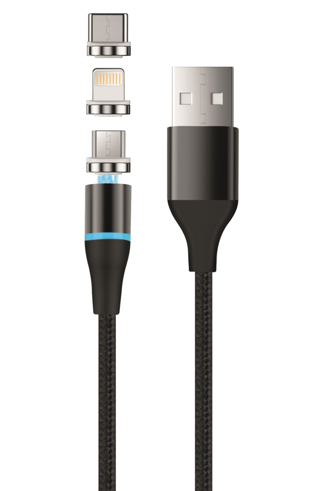 Setty magnetic cable DT 3in1 2,5A 1,0 m KBM-01 black JO