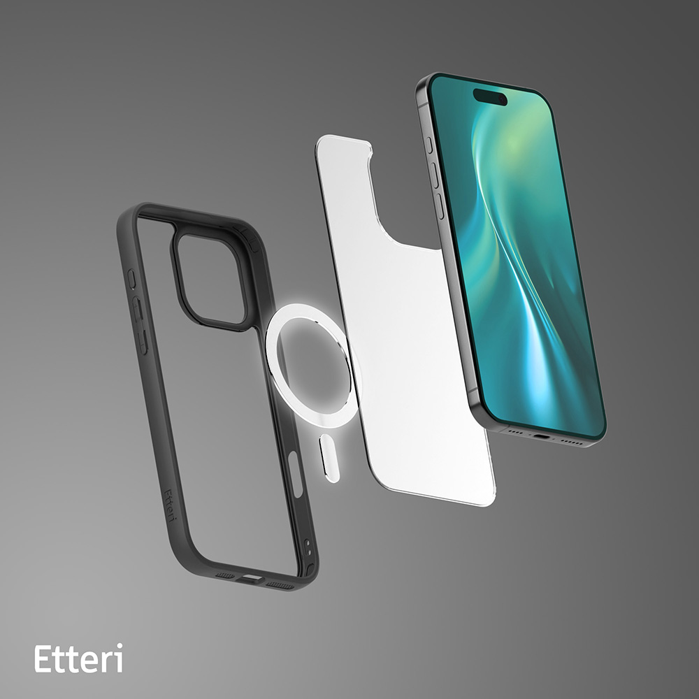 Etteri Matt Mag-fodral för iPhone 16 Pro Max 6,9 tum svart