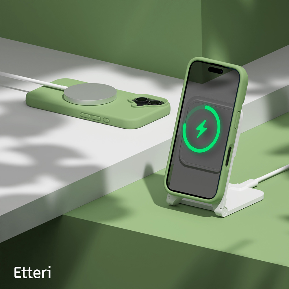 Etteri Silikonfodral för iPhone 16 Plus 6,7″ ljusgrön