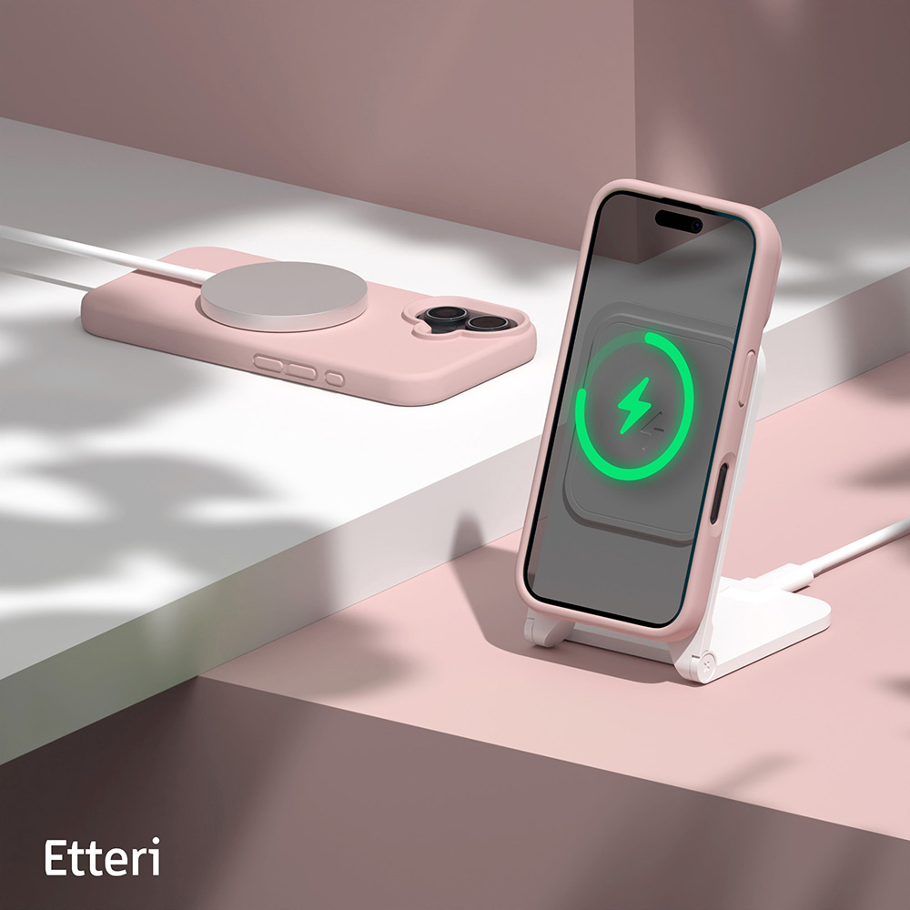 Etteri Silikonfodral till iPhone 16 Plus 6,7″ ljusrosa