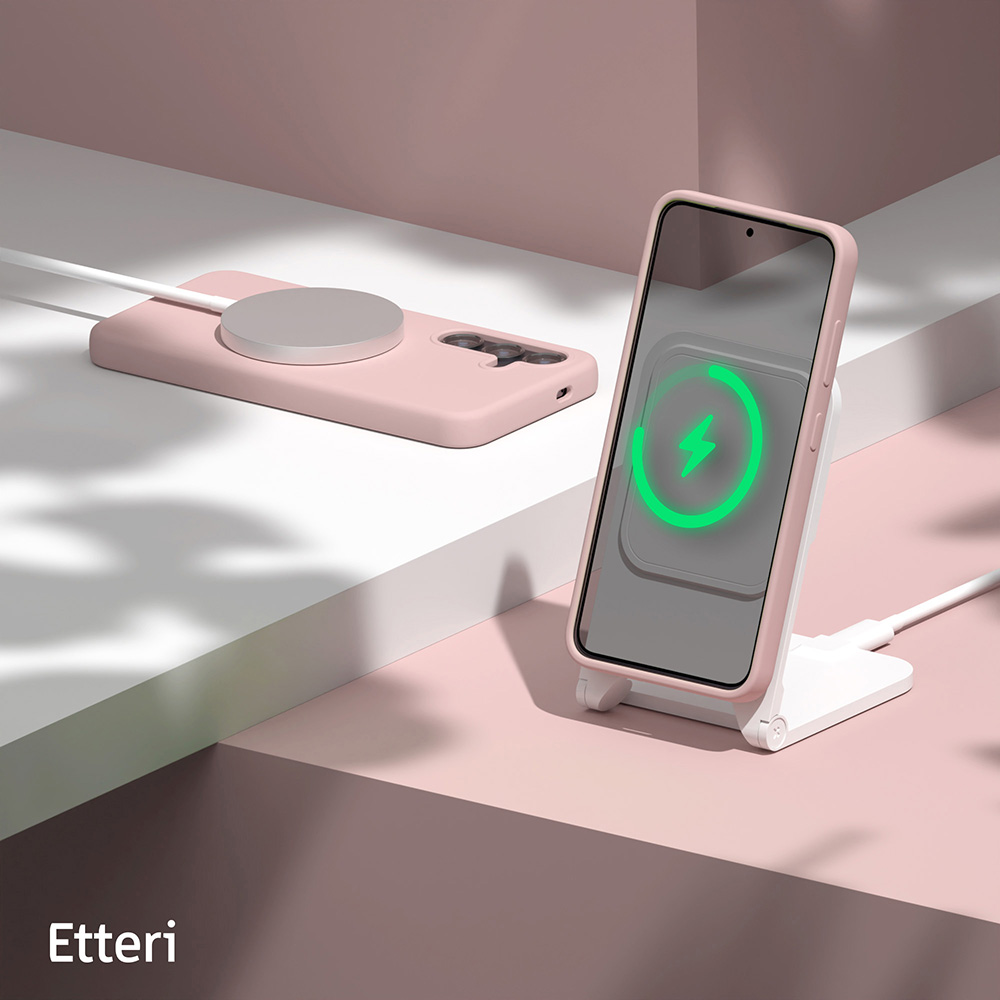 Etteri Silikonfodral för Samsung Galaxy S24 Plus i ljusrosa