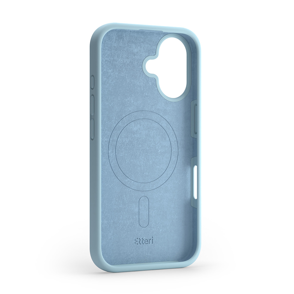 Etteri Silicone Mag case for iPhone 16 6,1″ light blue