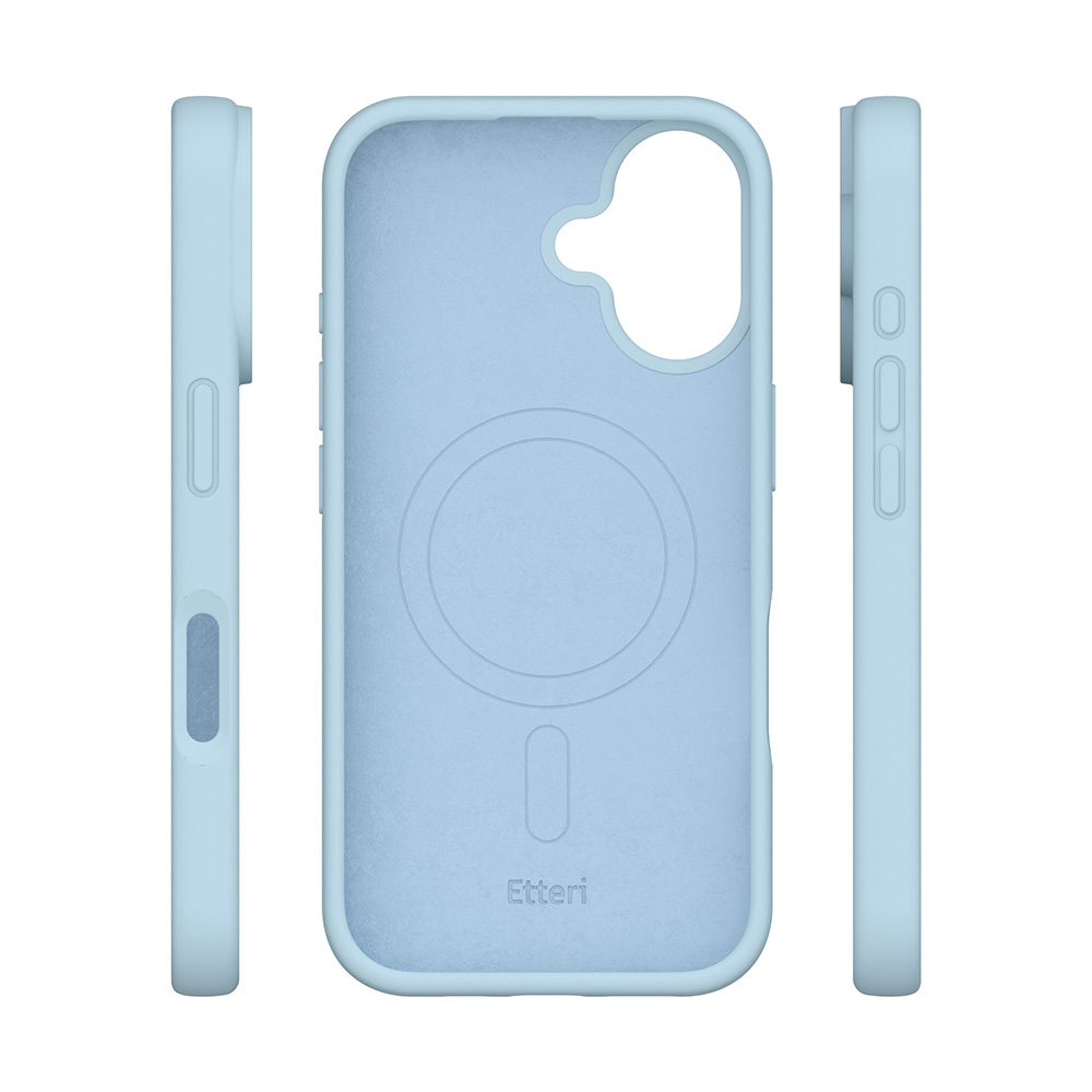Etteri Silicone Mag case for iPhone 16 6,1″ light blue