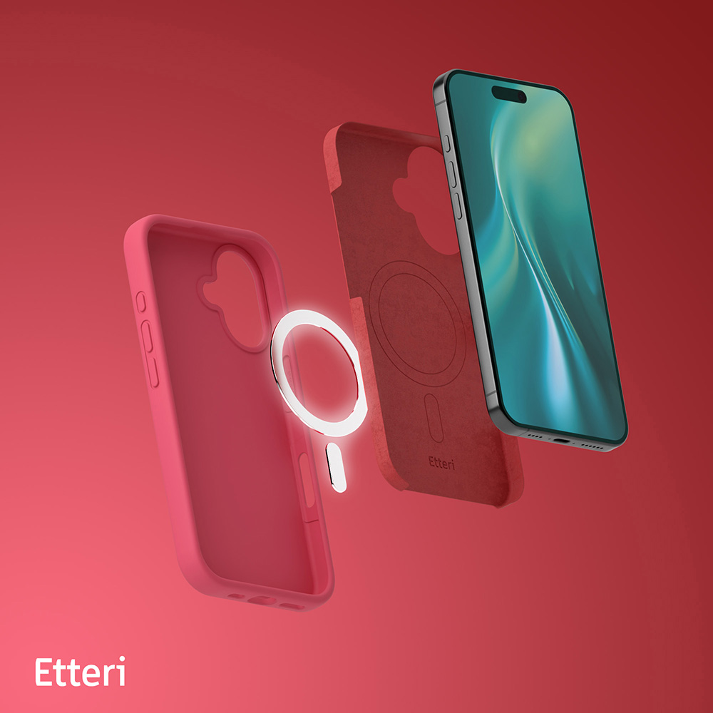 Etteri Silicone Mag-fodral för iPhone 16 Plus 6,7″ (hallonfärgad)