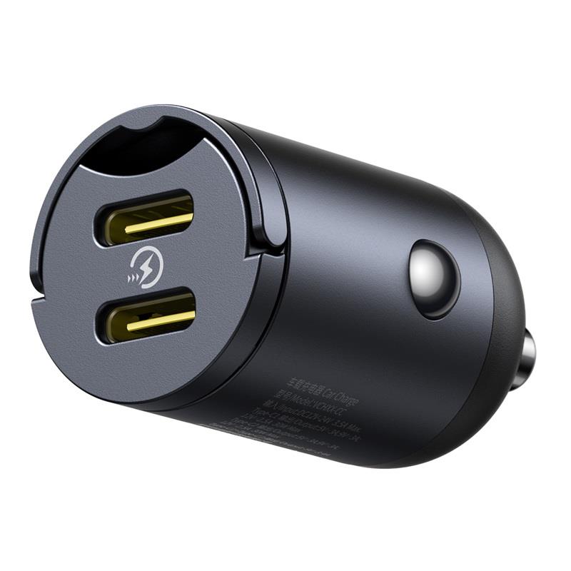 Baseus Mini Tiny Star 2C PD car charger 1x USB-C – USB-C port 30W black