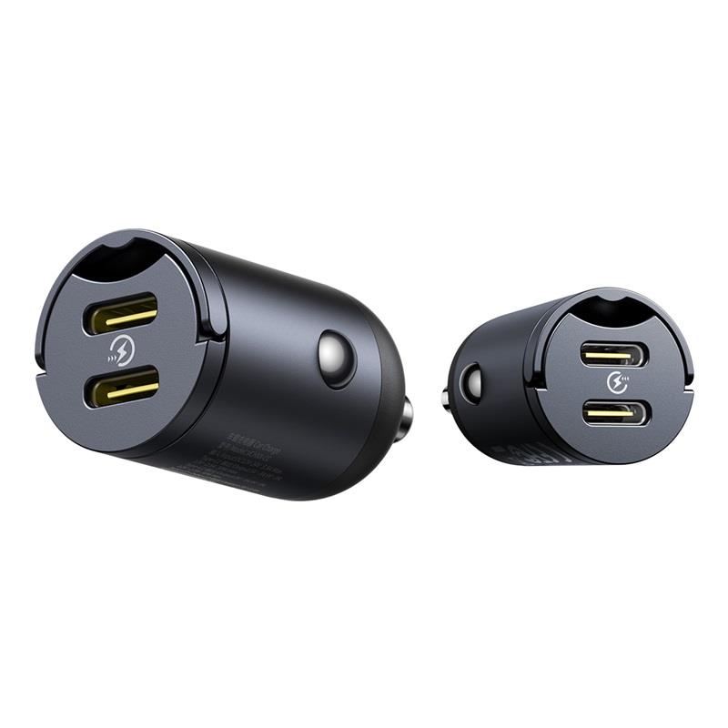 Baseus Mini Tiny Star 2C PD car charger 1x USB-C – USB-C port 30W black