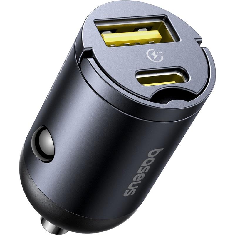 Baseus Mini Tiny Star PD car charger 1x USB-C – USB-A port 30W black