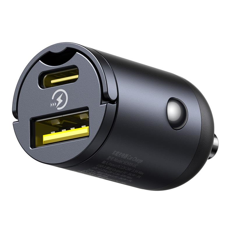 Baseus Mini Tiny Star PD car charger 1x USB-C – USB-A port 30W black