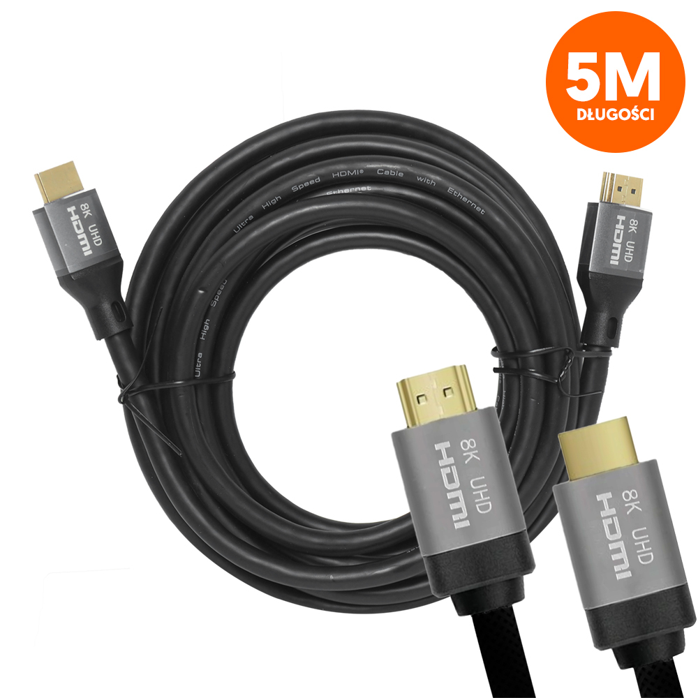 HDMI-HDMI-kabel (v2.1 | 8K | 5 m) svart