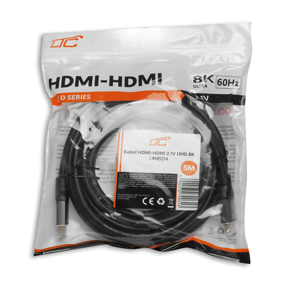 HDMI-HDMI-kabel (v2.1 | 8K | 5 m) svart