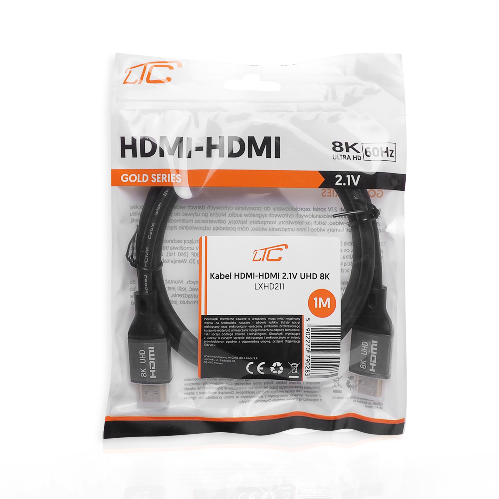 HDMI-HDMI-kabel (v2.1 | 8K | 1 m) svart