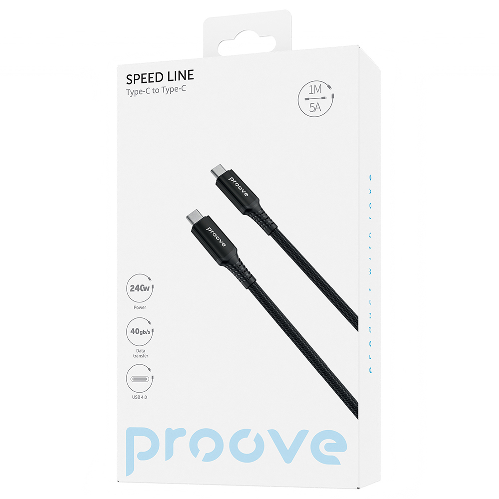 Proove kabel Speed Line USB-C – USB-C 1m 240W svart
