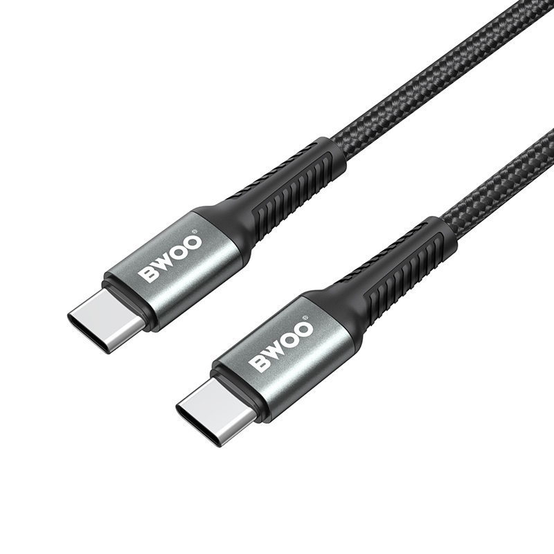 BWOO Flettad USB-C-kabel – USB-C 3m 60W svart