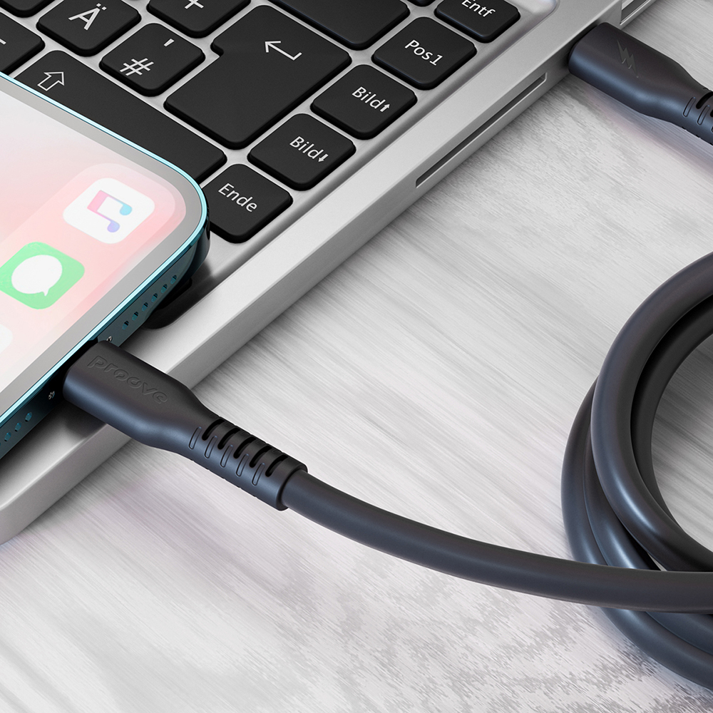 Proove kabel Eternal USB-C – Lightning 2m 3A svart