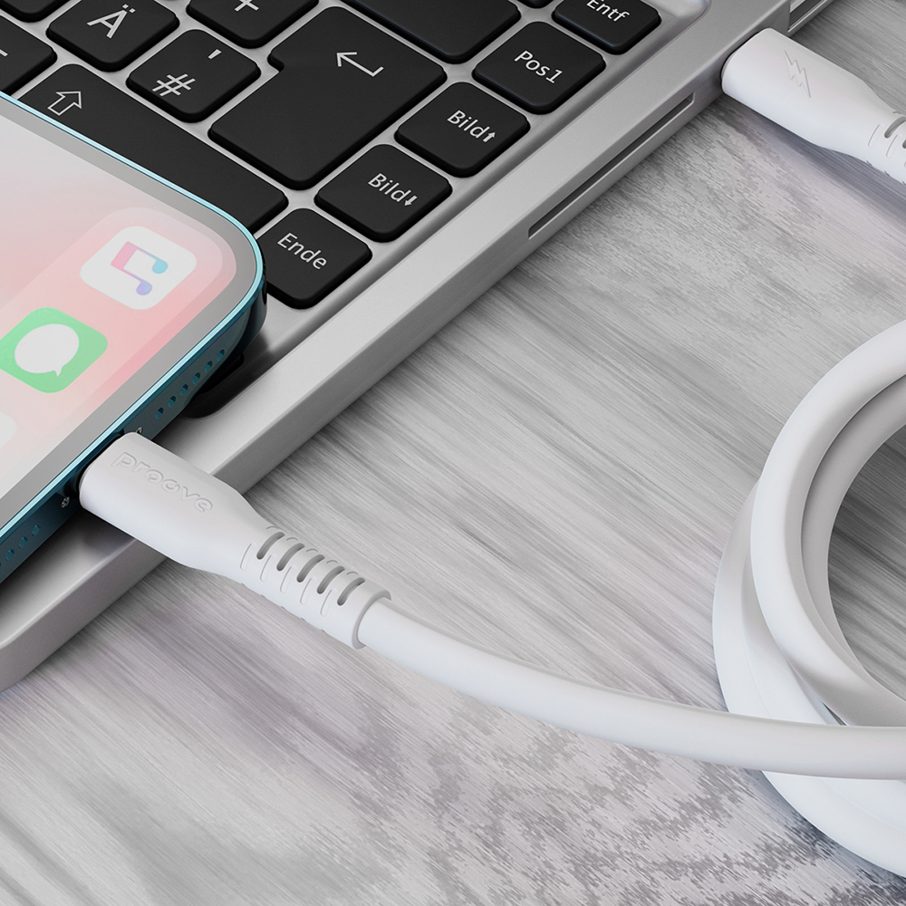 Proove-kabel Eternal USB-C – Lightning 2m 3A vit