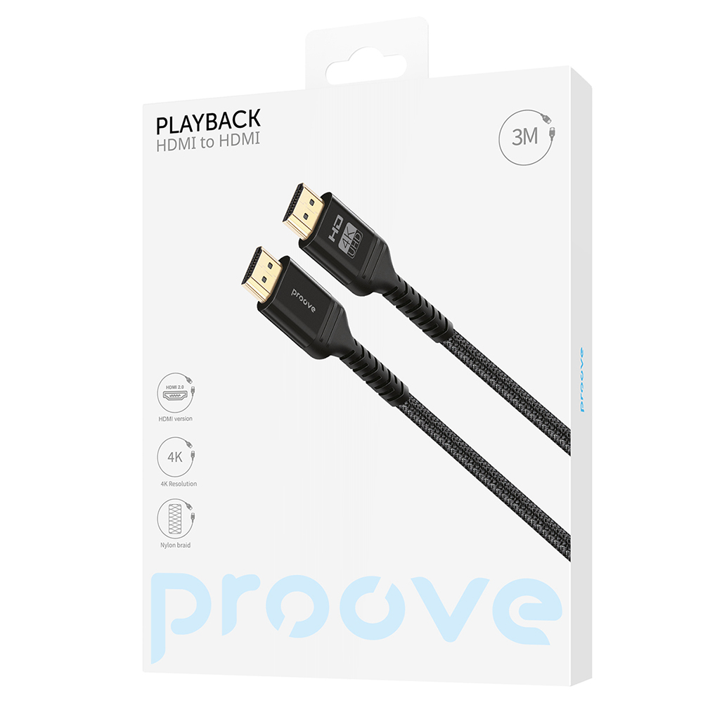 Proove-kabel PlayBack HDMI – HDMI 3m svart