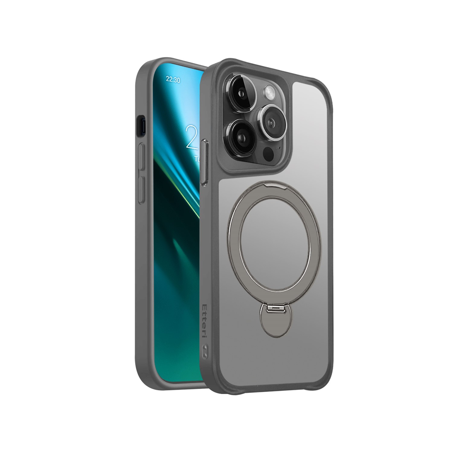 Etteri Matt Mag Ring-fodral till iPhone 14 Pro 6,1″ grå