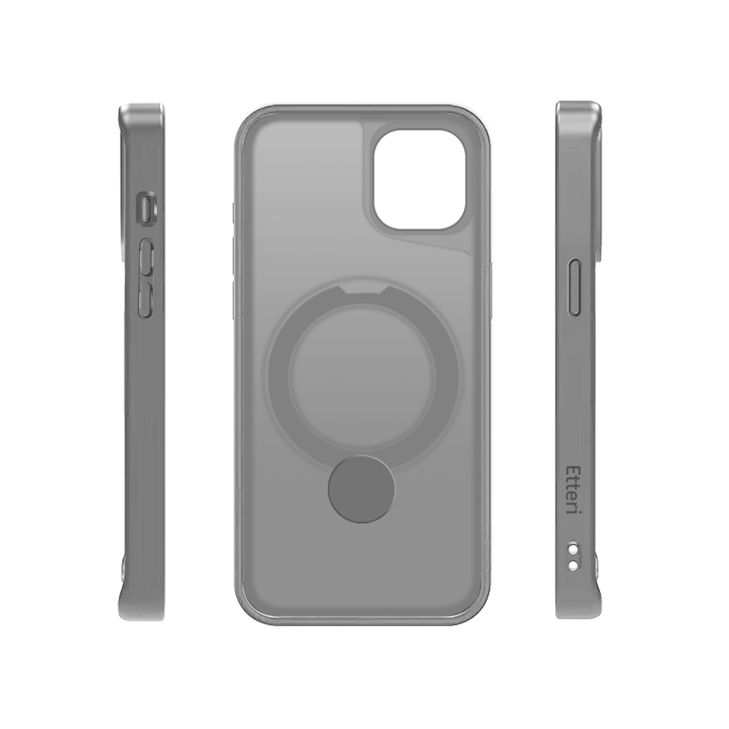 Etteri Matt Mag Ring case for iPhone 15 6,1″ grey