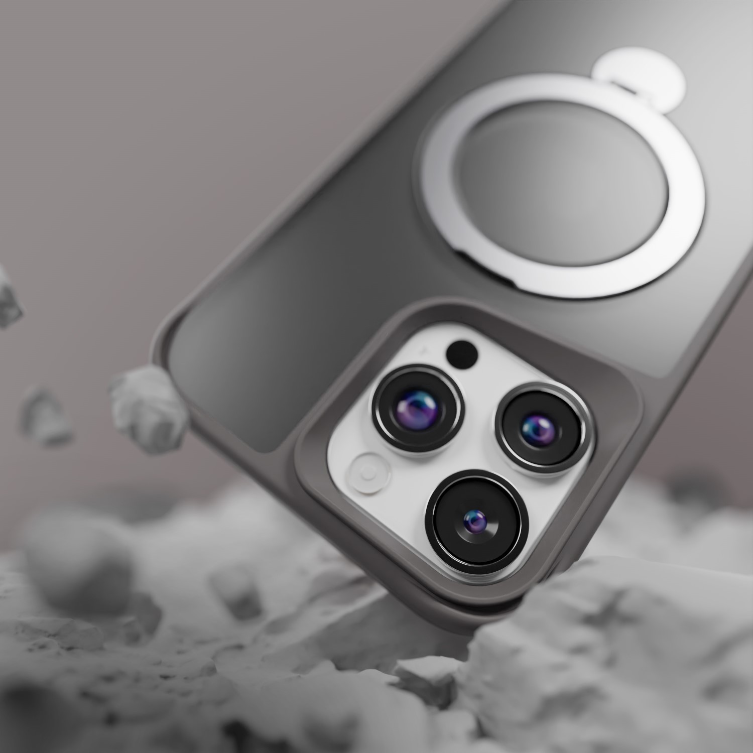 Etteri Matt Mag Ring-fodral för iPhone 15 Pro 6,1″ grå