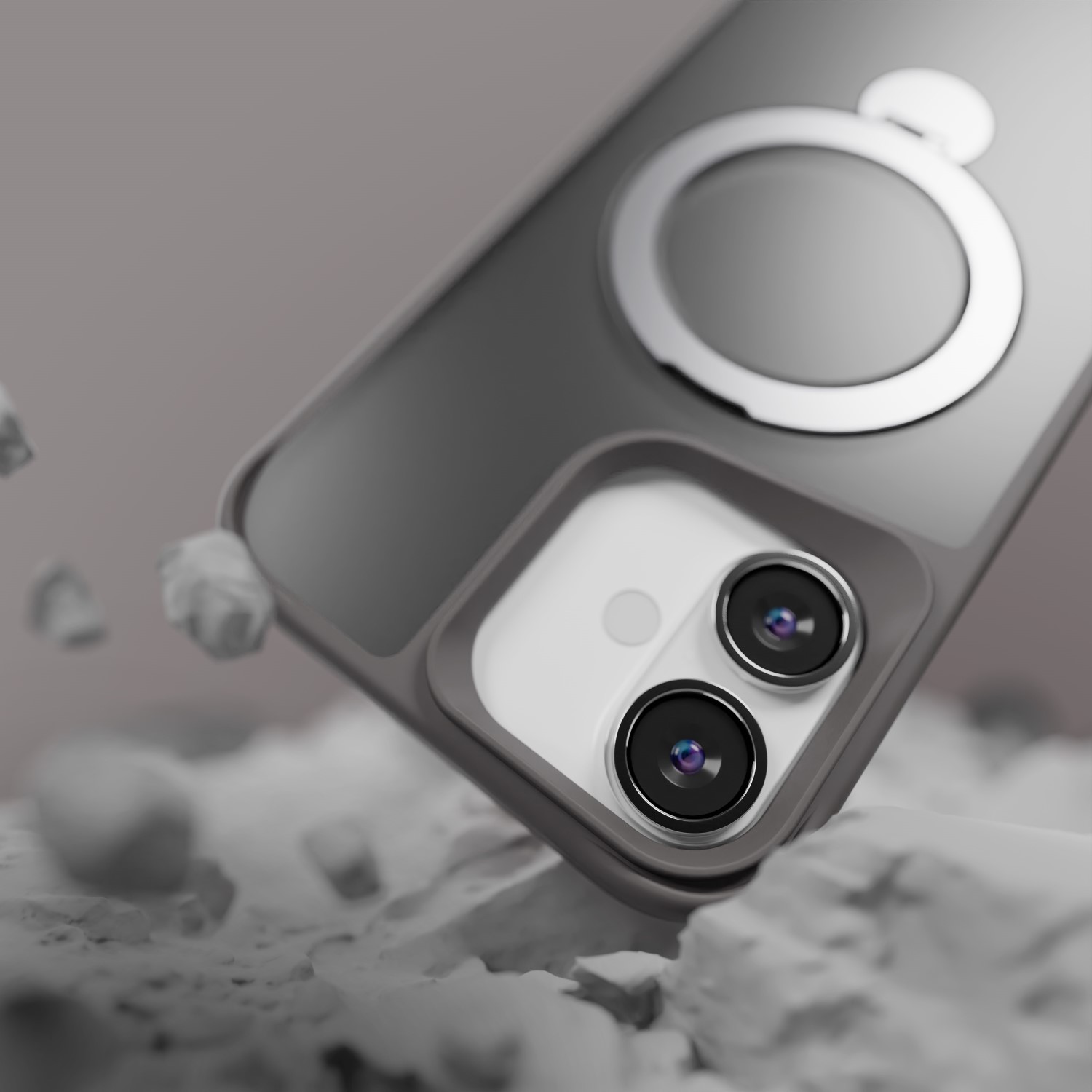 Etteri Matt Mag Ring-fodral för iPhone 16 Plus 6,7″ grå