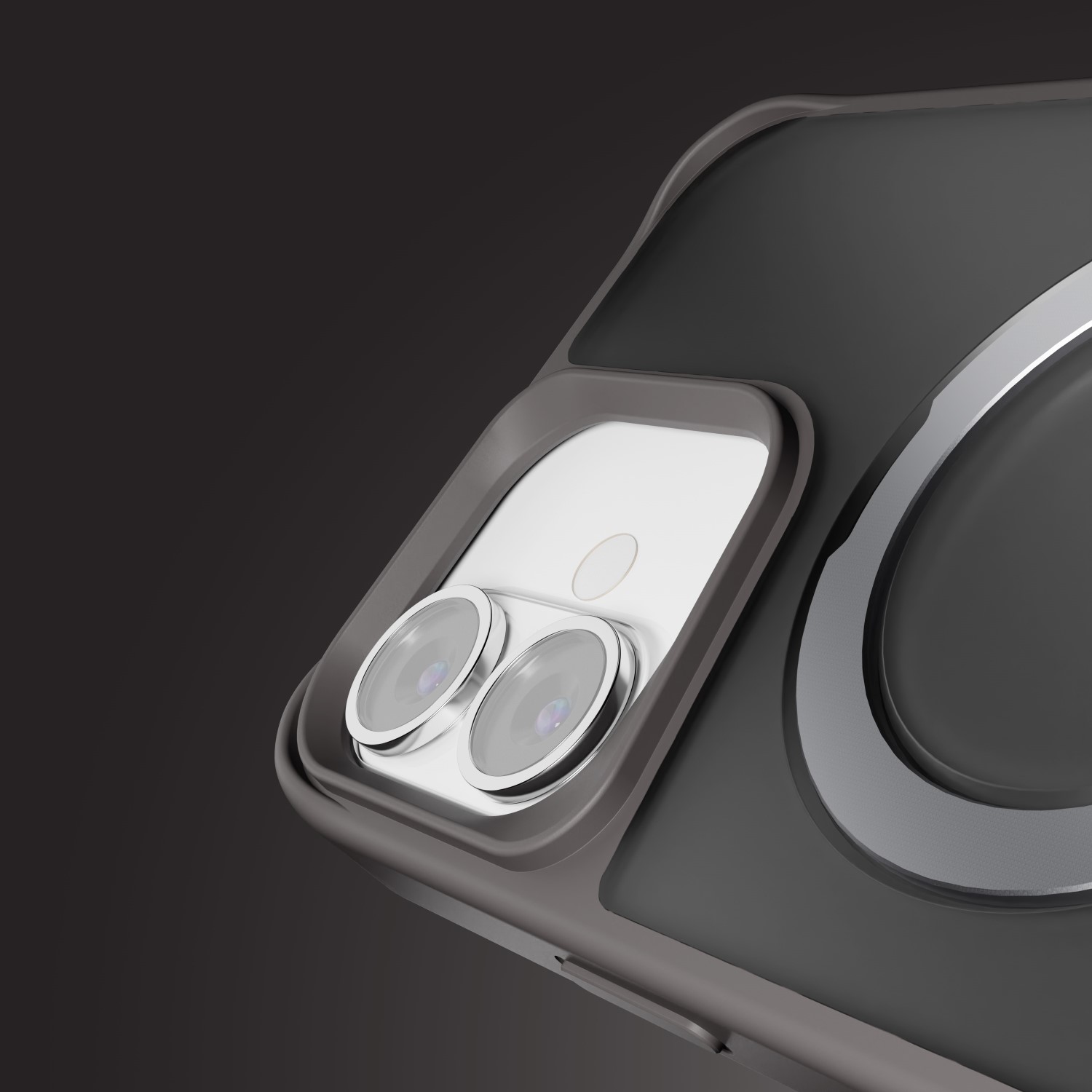 Etteri Matt Mag Ring-fodral för iPhone 16 Plus 6,7″ grå