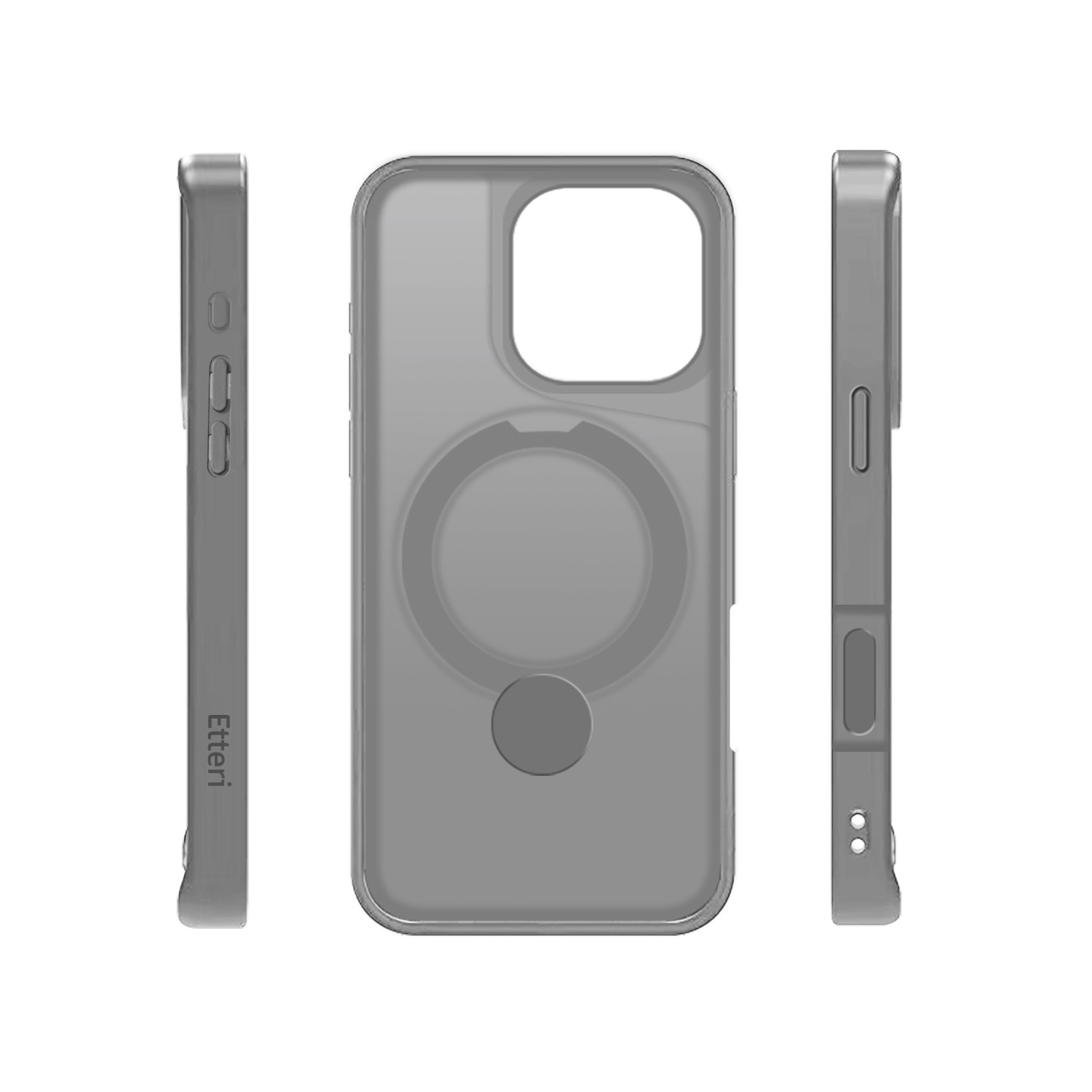 Etteri Matt Mag Ring case for iPhone 16 Pro 6,3″ grey