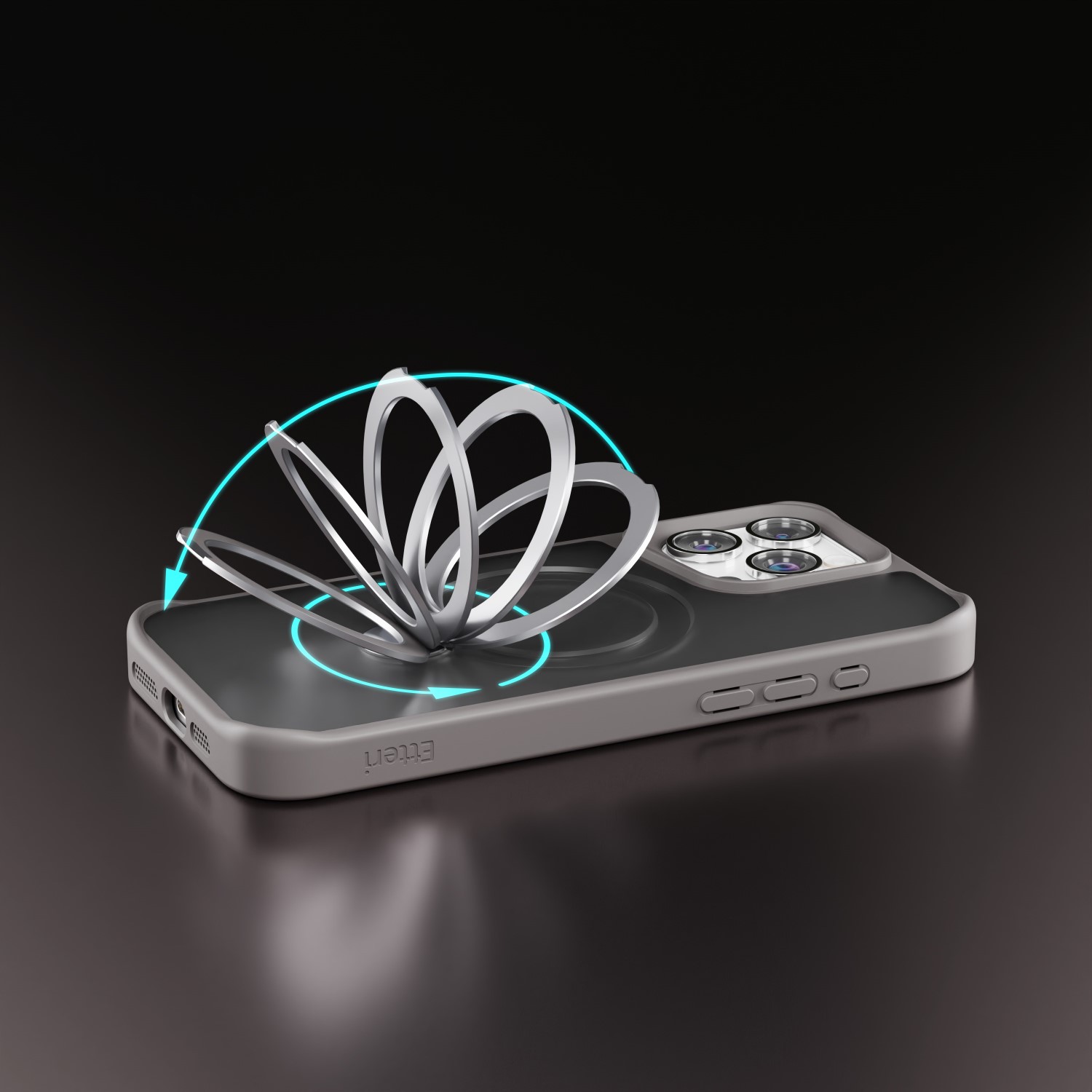 Etteri Matt Mag Ring case for iPhone 16 Pro 6,3″ grey