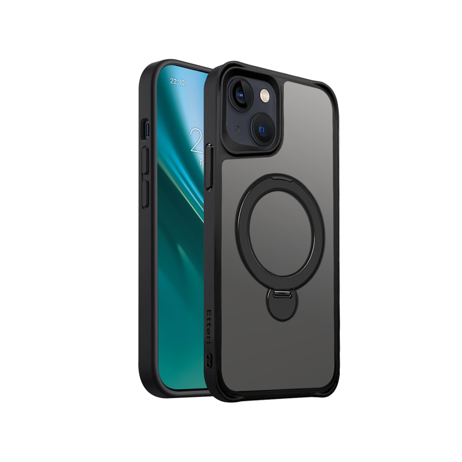 Etteri Matt Mag Ring case for iPhone 13 6,1″ black