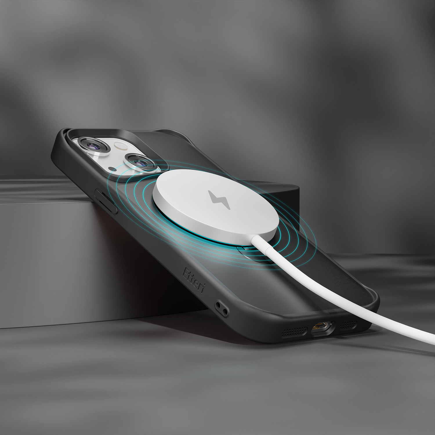 Etteri Matt Mag Ring-fodral för iPhone 14 6,1 tum svart