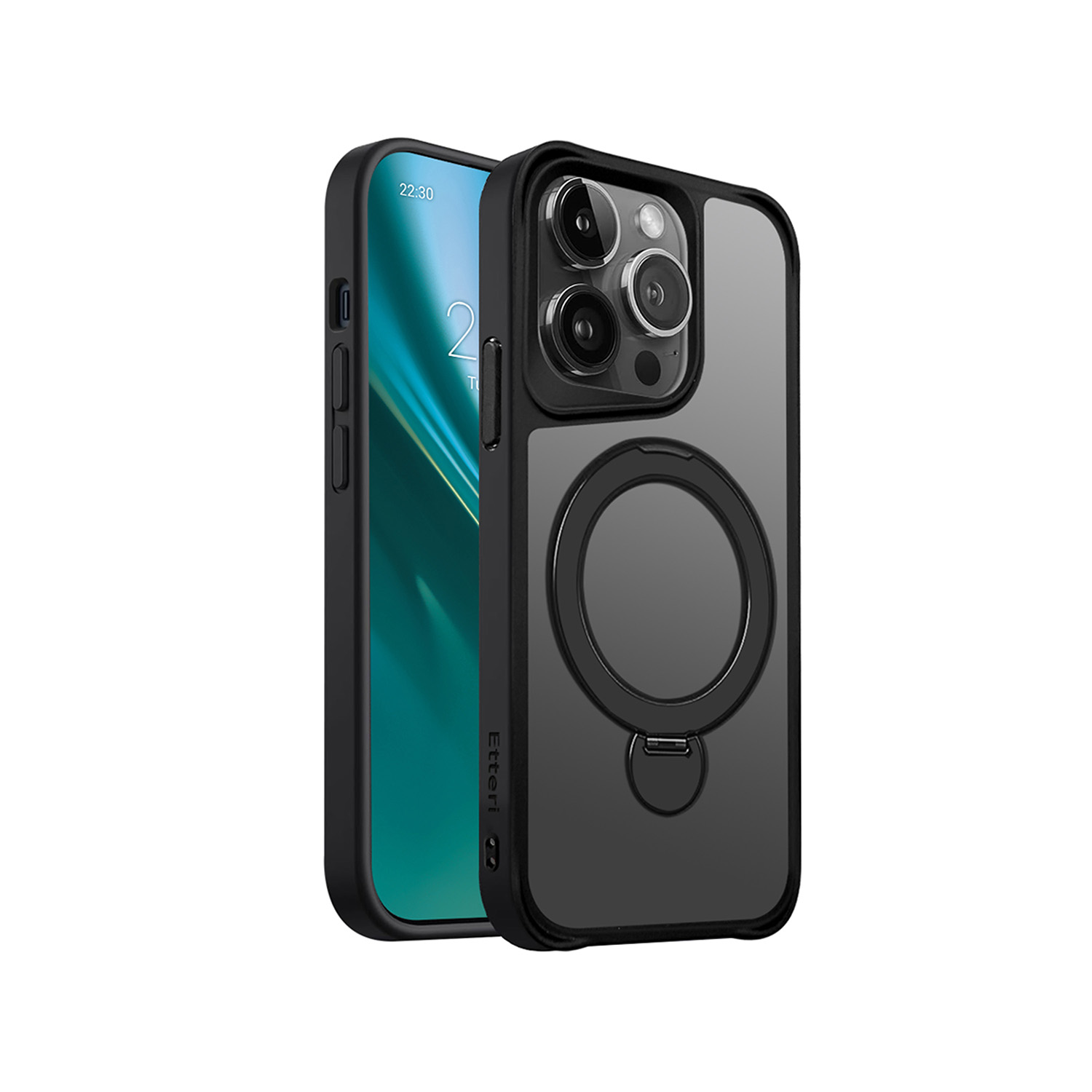 Etteri Matt Mag Ring-fodral till iPhone 14 Pro 6,1″ svart