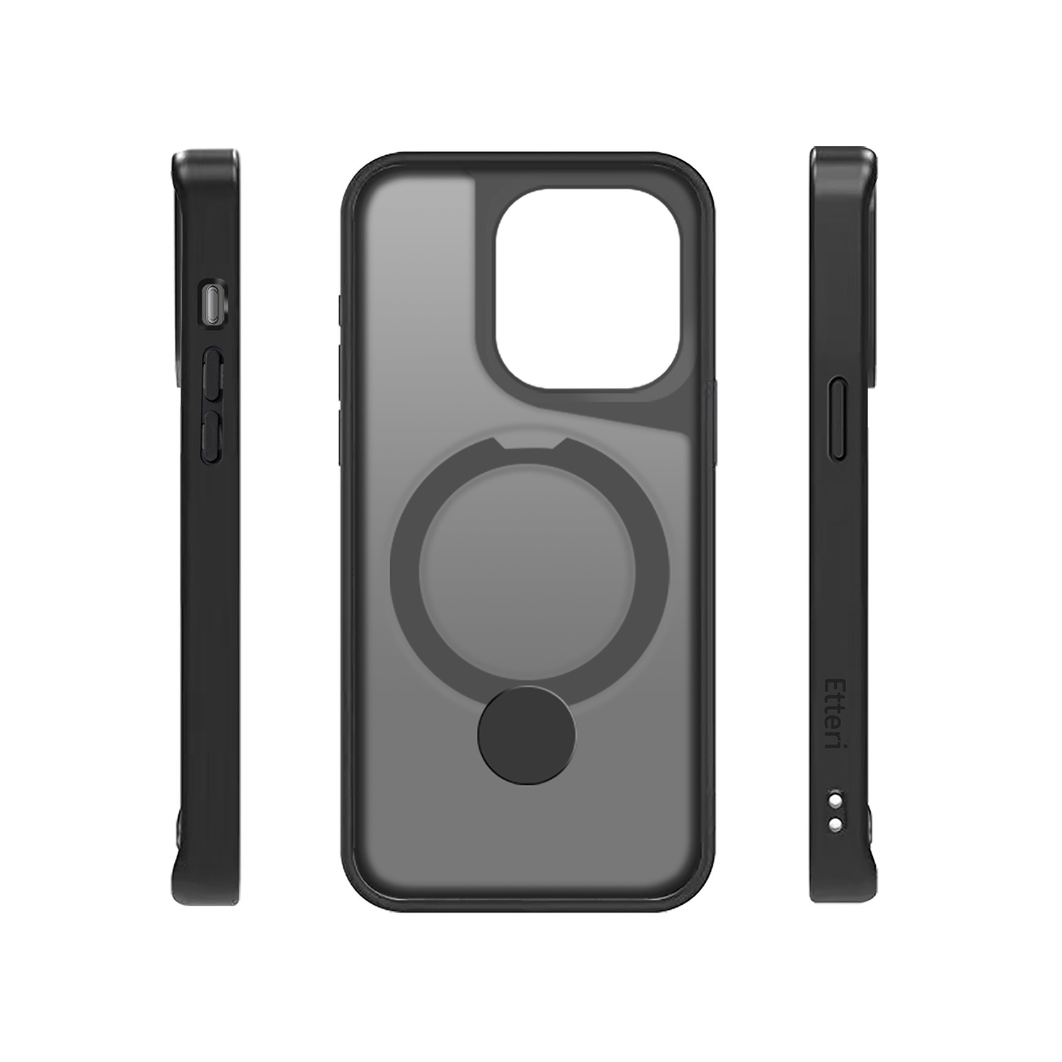 Etteri Matt Mag Ring case for iPhone 15 Pro 6,1″ black