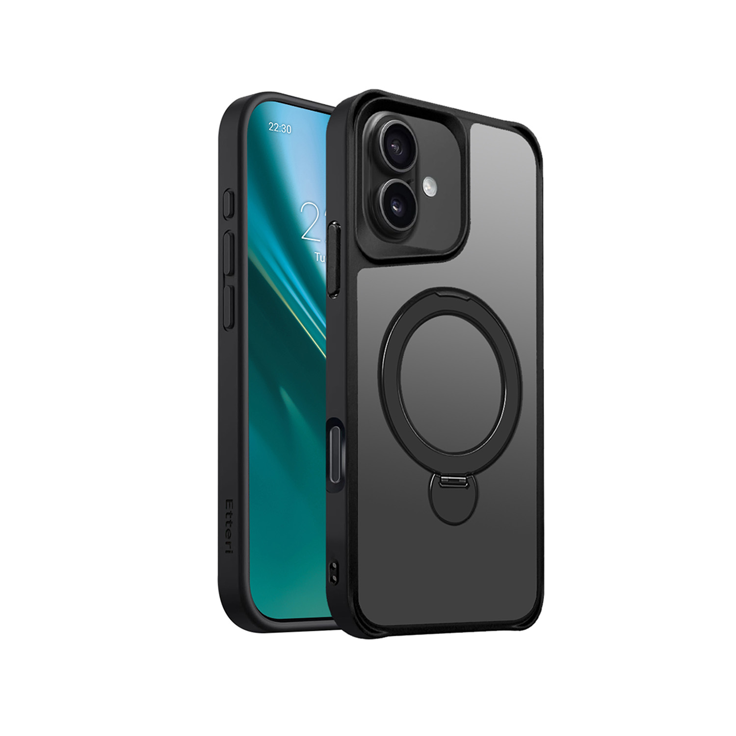 Etteri Matt Mag Ring-fodral för iPhone 16 6,1″ svart