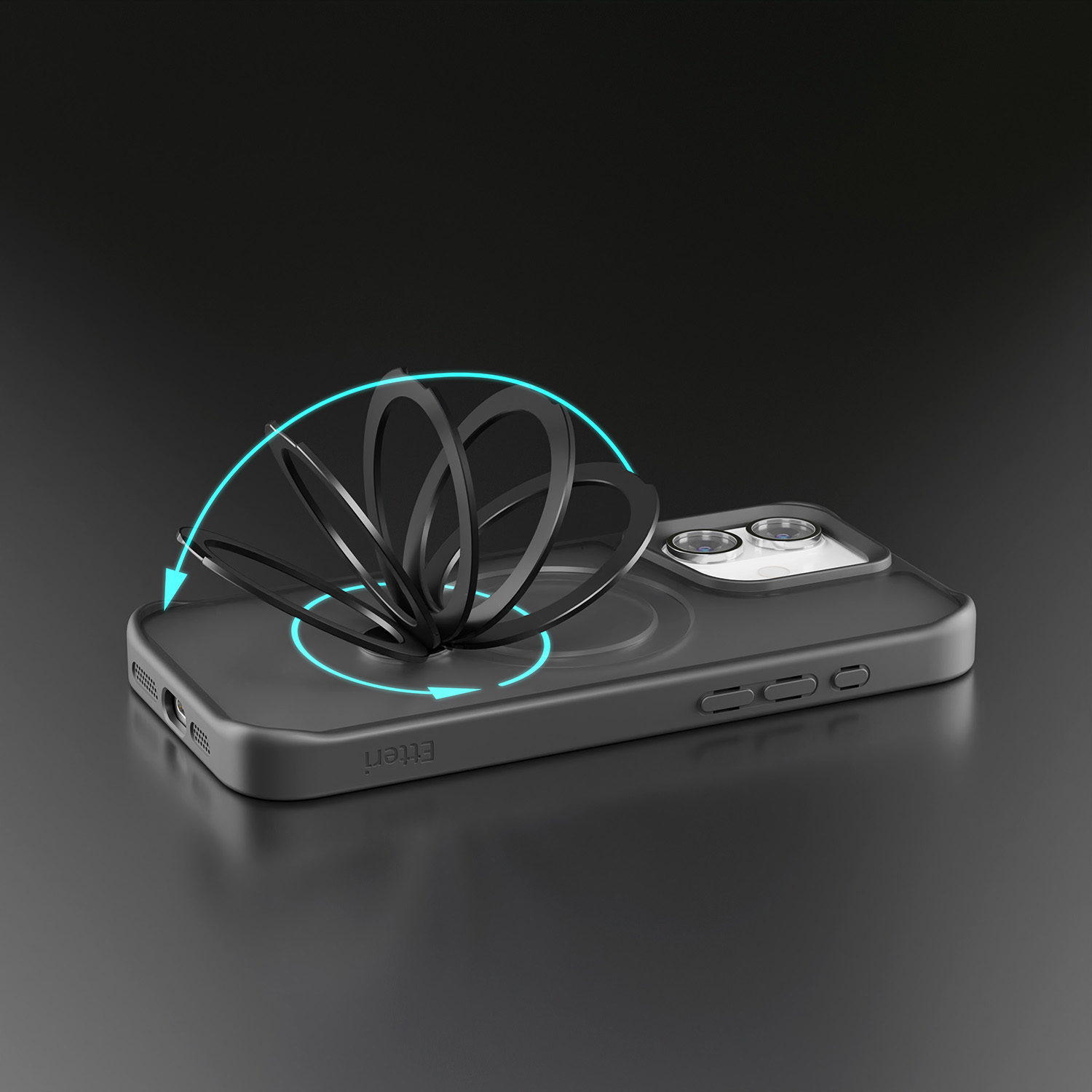 Etteri Matt Mag Ring-fodral för iPhone 16 6,1″ svart