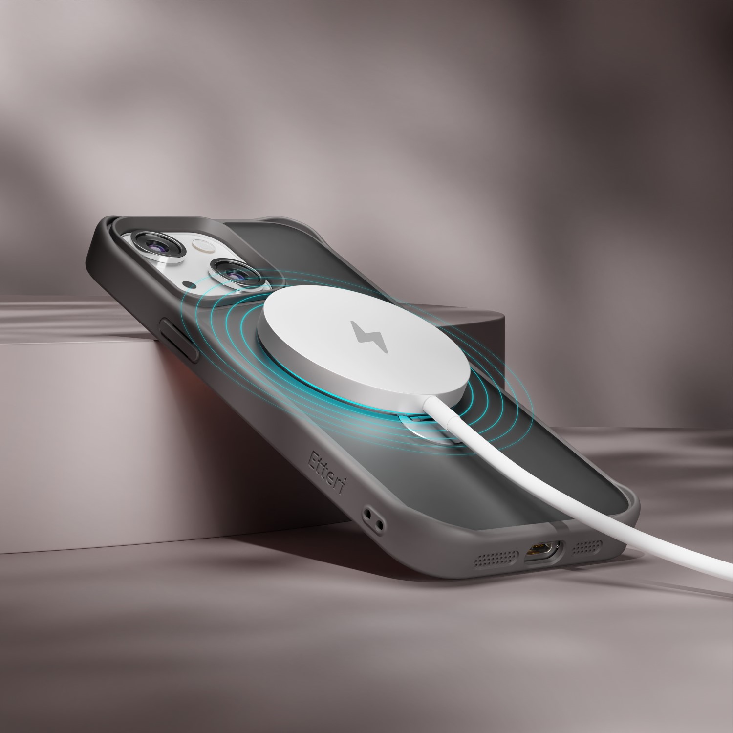 Etteri Matt Mag Ring-fodral för iPhone 14 6,1″ grå