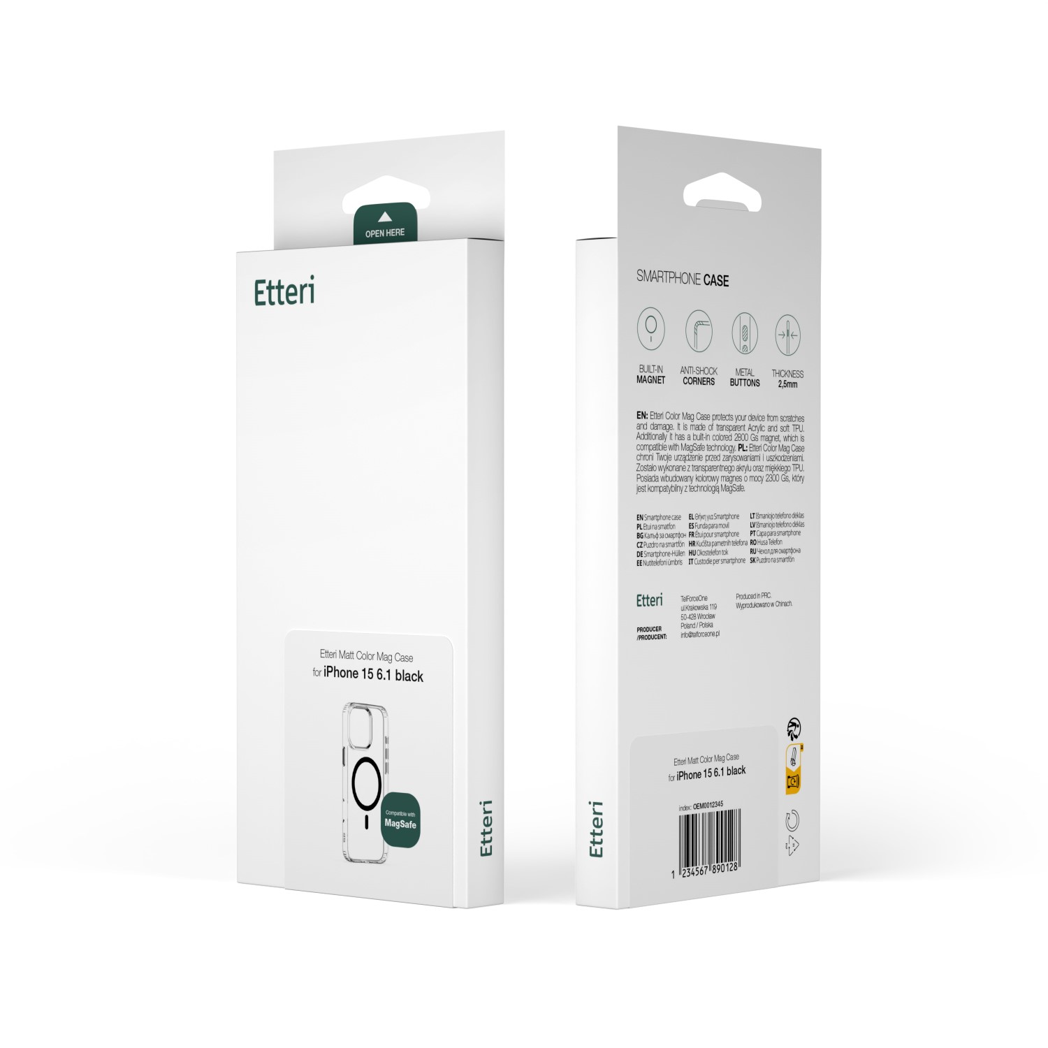 Etteri Color Mag case for iPhone 12 / 12 Pro 6,1″ black