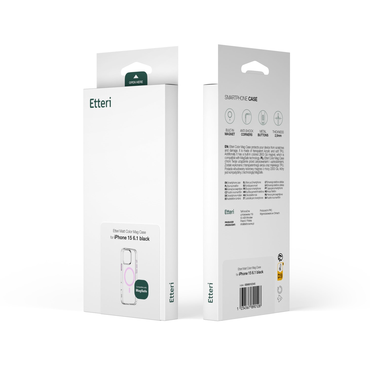 Etteri Color Mag-fodral för iPhone 14 6,1″ rosa